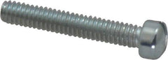 Value Collection - #8-32 UNC, 1" Length Under Head Slotted Drive Machine Screw - Fillister Head, Grade 2 Steel, Zinc-Plated Finish, Without Washer - Eagle Tool & Supply