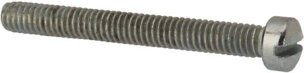 Value Collection - #8-32 UNC, 1-1/2" Length Under Head Slotted Drive Machine Screw - Fillister Head, Grade J82 Steel, Zinc-Plated Finish, Without Washer - Eagle Tool & Supply
