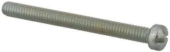 Value Collection - #8-32 UNC, 1-3/4" Length Under Head Slotted Drive Machine Screw - Fillister Head, Grade 2 Steel, Zinc-Plated Finish, Without Washer - Eagle Tool & Supply