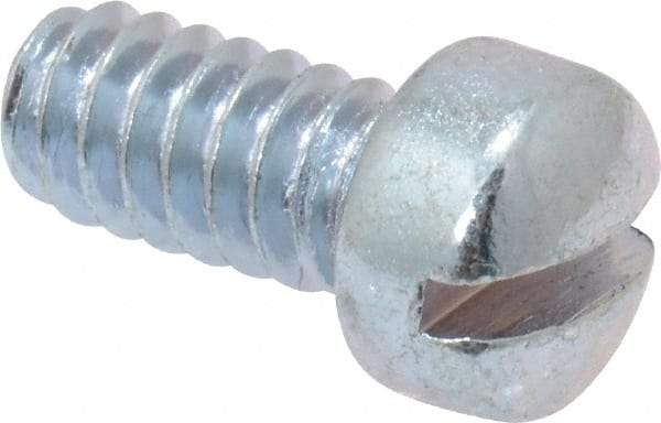 Value Collection - #10-24 UNC, 3/8" Length Under Head Slotted Drive Machine Screw - Fillister Head, Grade 2 Steel, Zinc-Plated Finish, Without Washer - Eagle Tool & Supply