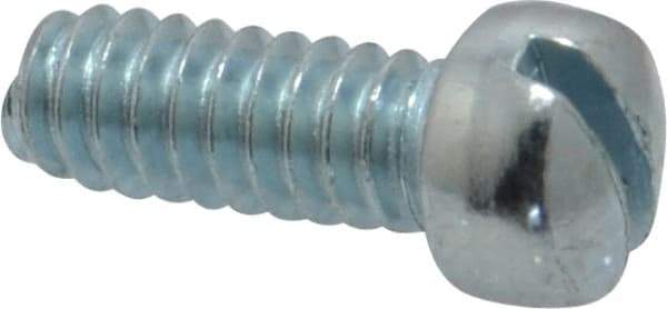 Value Collection - #10-24 UNC, 1/2" Length Under Head Slotted Drive Machine Screw - Fillister Head, Grade 2 Steel, Zinc-Plated Finish, Without Washer - Eagle Tool & Supply