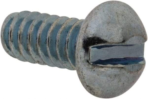 Value Collection - #10-24 UNC, 5/8" Length Under Head Slotted Drive Machine Screw - Fillister Head, Grade J82 Steel, Zinc-Plated Finish, Without Washer - Eagle Tool & Supply