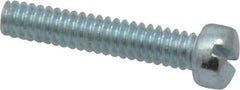 Value Collection - #10-24 UNC, 1" Length Under Head Slotted Drive Machine Screw - Fillister Head, Grade 2 Steel, Zinc-Plated Finish, Without Washer - Eagle Tool & Supply