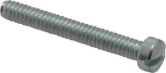 Value Collection - #10-24 UNC, 1-1/2" Length Under Head Slotted Drive Machine Screw - Fillister Head, Grade J82 Steel, Zinc-Plated Finish, Without Washer - Eagle Tool & Supply
