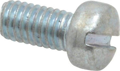 Value Collection - #10-32 UNF, 3/8" Length Under Head Slotted Drive Machine Screw - Fillister Head, Grade 2 Steel, Zinc-Plated Finish, Without Washer - Eagle Tool & Supply