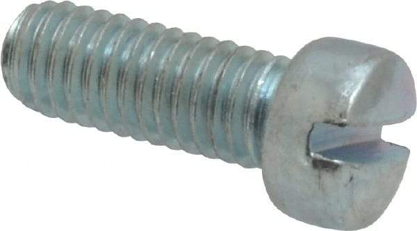 Value Collection - #10-32 UNF, 1/2" Length Under Head Slotted Drive Machine Screw - Fillister Head, Grade 2 Steel, Zinc-Plated Finish, Without Washer - Eagle Tool & Supply