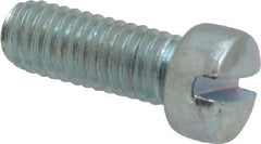 Value Collection - #10-32 UNF, 1/2" Length Under Head Slotted Drive Machine Screw - Fillister Head, Grade 2 Steel, Zinc-Plated Finish, Without Washer - Eagle Tool & Supply