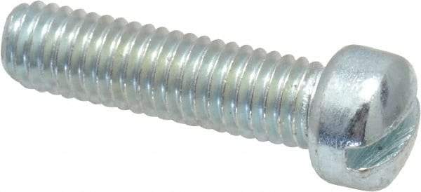 Value Collection - #10-32 UNF, 3/4" Length Under Head Slotted Drive Machine Screw - Fillister Head, Grade 2 Steel, Zinc-Plated Finish, Without Washer - Eagle Tool & Supply