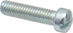 Value Collection - #10-32 UNF, 3/4" Length Under Head Slotted Drive Machine Screw - Fillister Head, Grade 2 Steel, Zinc-Plated Finish, Without Washer - Eagle Tool & Supply