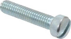 Value Collection - #10-32 UNF, 7/8" Length Under Head Slotted Drive Machine Screw - Fillister Head, Grade 2 Steel, Zinc-Plated Finish, Without Washer - Eagle Tool & Supply