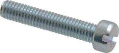 Value Collection - #10-32 UNF, 1" Length Under Head Slotted Drive Machine Screw - Fillister Head, Grade 2 Steel, Zinc-Plated Finish, Without Washer - Eagle Tool & Supply