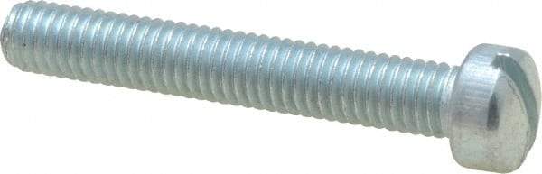 Value Collection - #10-32 UNF, 1-1/4" Length Under Head Slotted Drive Machine Screw - Fillister Head, Grade J82 Steel, Zinc-Plated Finish, Without Washer - Eagle Tool & Supply