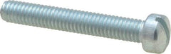 Value Collection - #10-32 UNF, 1-1/4" Length Under Head Slotted Drive Machine Screw - Fillister Head, Grade J82 Steel, Zinc-Plated Finish, Without Washer - Eagle Tool & Supply
