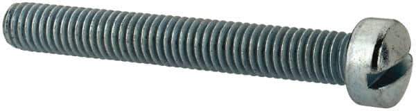 Value Collection - #10-32 UNF, 1-1/2" Length Under Head Slotted Drive Machine Screw - Fillister Head, Grade J82 Steel, Zinc-Plated Finish, Without Washer - Eagle Tool & Supply