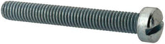 Value Collection - #10-32 UNF, 1-1/2" Length Under Head Slotted Drive Machine Screw - Fillister Head, Grade J82 Steel, Zinc-Plated Finish, Without Washer - Eagle Tool & Supply