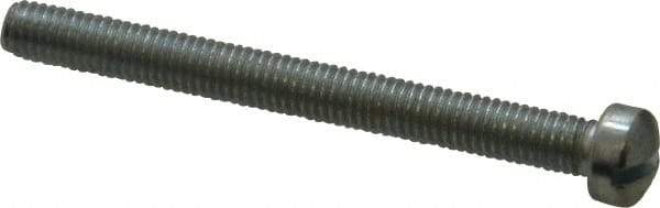 Value Collection - #10-32 UNF, 2" Length Under Head Slotted Drive Machine Screw - Fillister Head, Grade J82 Steel, Zinc-Plated Finish, Without Washer - Eagle Tool & Supply