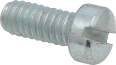 Value Collection - #12-24 UNC, 1/2" Length Under Head Slotted Drive Machine Screw - Fillister Head, Grade J82 Steel, Zinc-Plated Finish, Without Washer - Eagle Tool & Supply