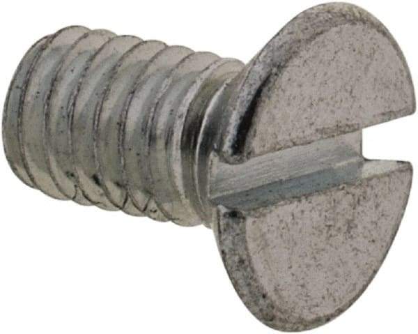 Value Collection - #12-24 UNC, 7/8" Length Under Head Slotted Drive Machine Screw - Fillister Head, Grade J82 Steel, Zinc-Plated Finish, Without Washer - Eagle Tool & Supply