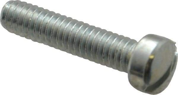 Value Collection - #12-24 UNC, 1" Length Under Head Slotted Drive Machine Screw - Fillister Head, Grade J82 Steel, Zinc-Plated Finish, Without Washer - Eagle Tool & Supply