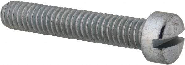 Value Collection - #12-24 UNC, 1-1/4" Length Under Head Slotted Drive Machine Screw - Fillister Head, Grade 2 Steel, Zinc-Plated Finish, Without Washer - Eagle Tool & Supply