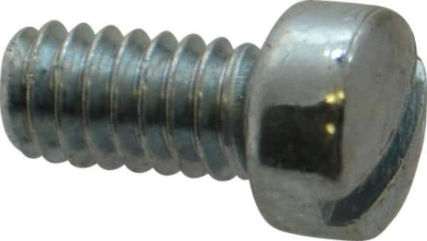Value Collection - 1/4-20 UNC, 1/2" Length Under Head Slotted Drive Machine Screw - Fillister Head, Grade 2 Steel, Zinc-Plated Finish, Without Washer - Eagle Tool & Supply