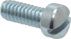 Value Collection - 1/4-20 UNC, 5/8" Length Under Head Slotted Drive Machine Screw - Fillister Head, Grade 2 Steel, Zinc-Plated Finish, Without Washer - Eagle Tool & Supply
