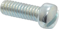 Value Collection - 1/4-20 UNC, 3/4" Length Under Head Slotted Drive Machine Screw - Fillister Head, Grade 2 Steel, Zinc-Plated Finish, Without Washer - Eagle Tool & Supply