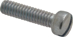 Value Collection - 1/4-20 UNC, 1" Length Under Head Slotted Drive Machine Screw - Fillister Head, Grade 2 Steel, Zinc-Plated Finish, Without Washer - Eagle Tool & Supply