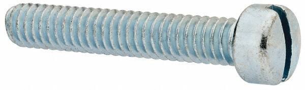 Value Collection - 1/4-20 UNC, 1-1/2" Length Under Head Slotted Drive Machine Screw - Fillister Head, Grade J82 Steel, Zinc-Plated Finish, Without Washer - Eagle Tool & Supply