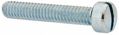 Value Collection - 1/4-20 UNC, 1-1/2" Length Under Head Slotted Drive Machine Screw - Fillister Head, Grade J82 Steel, Zinc-Plated Finish, Without Washer - Eagle Tool & Supply