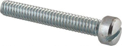 Value Collection - 1/4-20 UNC, 1-3/4" Length Under Head Slotted Drive Machine Screw - Fillister Head, Grade 2 Steel, Zinc-Plated Finish, Without Washer - Eagle Tool & Supply