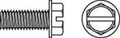 Value Collection - 1/4-20 UNC, 1/2" OAL Slotted Drive Machine Screw - Hex Washer Head, Grade J82 Steel, Zinc-Plated Finish, Without Washer - Eagle Tool & Supply