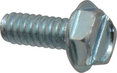 Value Collection - #10-24 UNC, 1/2" OAL Slotted Drive Machine Screw - Hex Washer Head, Grade J82 Steel, Zinc-Plated Finish, Without Washer - Eagle Tool & Supply