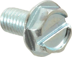 Value Collection - #10-32 UNF, 3/8" OAL Slotted Drive Machine Screw - Hex Washer Head, Grade J82 Steel, Zinc-Plated Finish, Without Washer - Eagle Tool & Supply