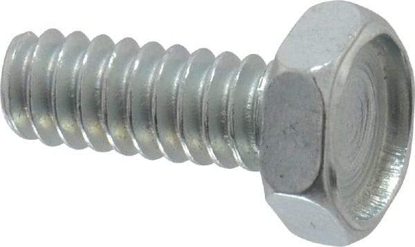Value Collection - #6-32 UNC, 3/8" Length Under Head Hex Drive Machine Screw - Hex Head, Grade J82 Steel, Zinc-Plated Finish, Without Washer - Eagle Tool & Supply