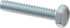 Value Collection - #6-32 UNC, 3/4" Length Under Head Hex Drive Machine Screw - Hex Head, Grade J82 Steel, Zinc-Plated Finish, Without Washer - Eagle Tool & Supply