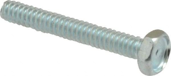 Value Collection - #6-32 UNC, 1" Length Under Head Hex Drive Machine Screw - Hex Head, Grade J82 Steel, Zinc-Plated Finish, Without Washer - Eagle Tool & Supply