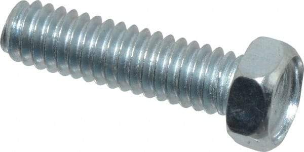 Value Collection - #8-32 UNC, 5/8" Length Under Head Hex Drive Machine Screw - Hex Head, Grade J82 Steel, Zinc-Plated Finish, Without Washer - Eagle Tool & Supply