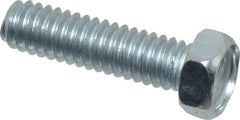 Value Collection - #8-32 UNC, 5/8" Length Under Head Hex Drive Machine Screw - Hex Head, Grade J82 Steel, Zinc-Plated Finish, Without Washer - Eagle Tool & Supply