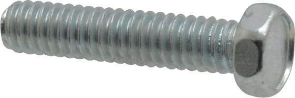 Value Collection - #8-32 UNC, 3/4" Length Under Head Hex Drive Machine Screw - Hex Head, Grade J82 Steel, Zinc-Plated Finish, Without Washer - Eagle Tool & Supply