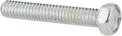 Value Collection - #8-32 UNC, 1" Length Under Head Hex Drive Machine Screw - Hex Head, Grade J82 Steel, Zinc-Plated Finish, Without Washer - Eagle Tool & Supply