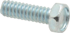 Value Collection - #10-24 UNC, 5/8" Length Under Head Hex Drive Machine Screw - Hex Head, Grade J82 Steel, Zinc-Plated Finish, Without Washer - Eagle Tool & Supply