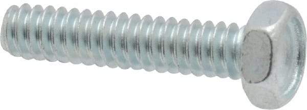 Value Collection - #10-24 UNC, 7/8" Length Under Head Hex Drive Machine Screw - Hex Head, Grade 2 Steel, Zinc-Plated Finish, Without Washer - Eagle Tool & Supply