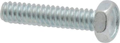 Value Collection - #10-24 UNC, 7/8" Length Under Head Hex Drive Machine Screw - Hex Head, Grade 2 Steel, Zinc-Plated Finish, Without Washer - Eagle Tool & Supply