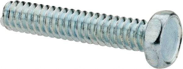 Value Collection - #10-24 UNC, 1" Length Under Head Hex Drive Machine Screw - Hex Head, Grade 2 Steel, Zinc-Plated Finish, Without Washer - Eagle Tool & Supply
