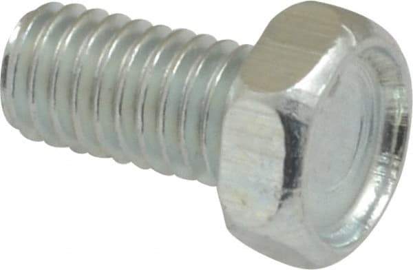 Value Collection - #10-32 UNF, 3/8" Length Under Head Hex Drive Machine Screw - Hex Head, Grade J82 Steel, Zinc-Plated Finish, Without Washer - Eagle Tool & Supply