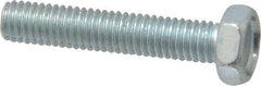 Value Collection - #10-32 UNF, 1" Length Under Head Hex Drive Machine Screw - Hex Head, Grade J82 Steel, Zinc-Plated Finish, Without Washer - Eagle Tool & Supply