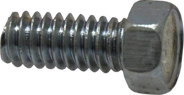 Value Collection - #12-24 UNC, 1/2" Length Under Head Hex Drive Machine Screw - Hex Head, Grade 2 Steel, Zinc-Plated Finish, Without Washer - Eagle Tool & Supply