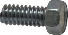 Value Collection - #12-24 UNC, 1/2" Length Under Head Hex Drive Machine Screw - Hex Head, Grade 2 Steel, Zinc-Plated Finish, Without Washer - Eagle Tool & Supply