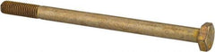 Made in USA - 1/4-28 UNF, 3-3/4" Length Under Head Hex Head Cap Screw - Partially Threaded, Grade 8 Alloy Steel, Zinc Yellow Dichromate Finish, 1/2" Hex - Eagle Tool & Supply